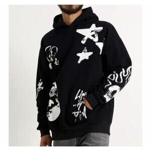 PacSun Major Chaos Black White Pullover Hoodie Medium